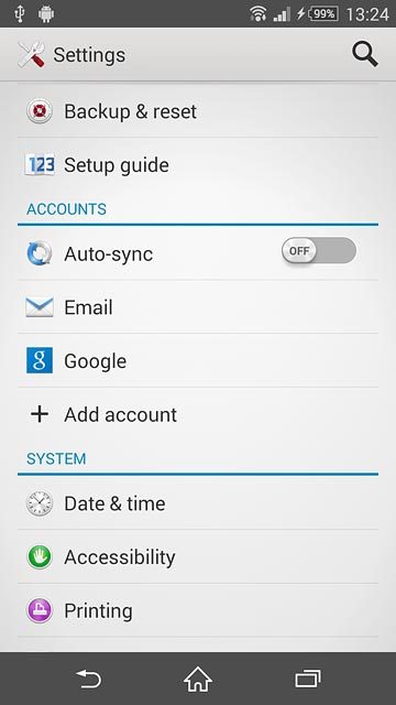 Press Backup & reset.