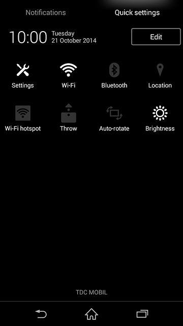 Slide two fingers down the display starting from the top edge of your phone.Press Settings.
