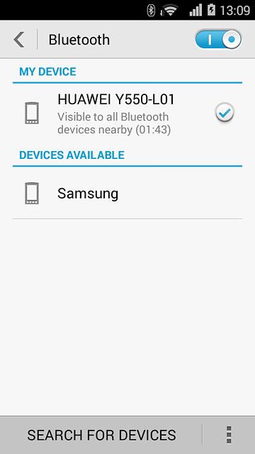 Your phone now searches for devices and after a moment, a list of Bluetooth devices within range is displayed.Press the required Bluetooth device.Follow the instructions on the display to pair the Bluetooth device with your phone.The new device is displayed on the list of paired devices.