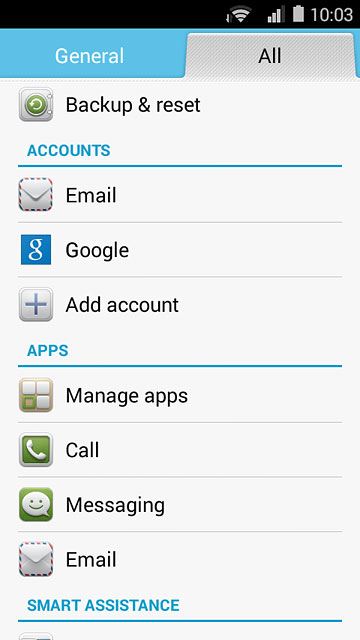 Press Backup & reset.