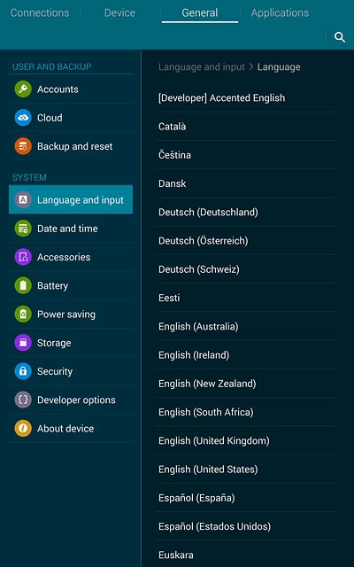 Press the required language.