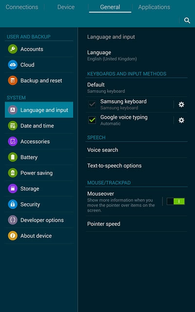 Press Language and input.