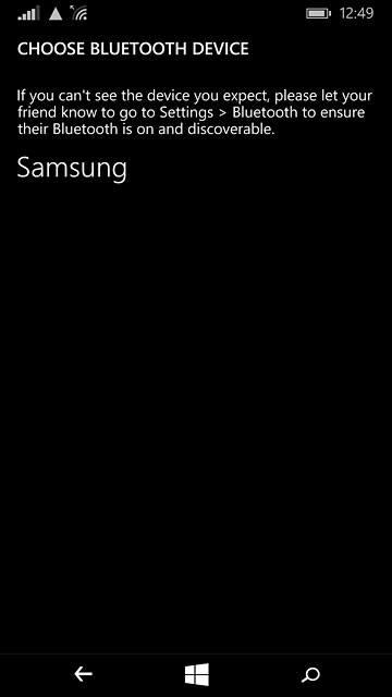 Press the required Bluetooth device.The file is sent.