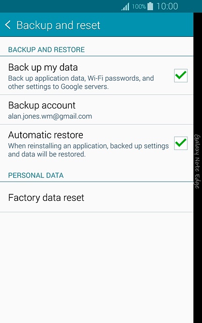 Press Factory data reset.