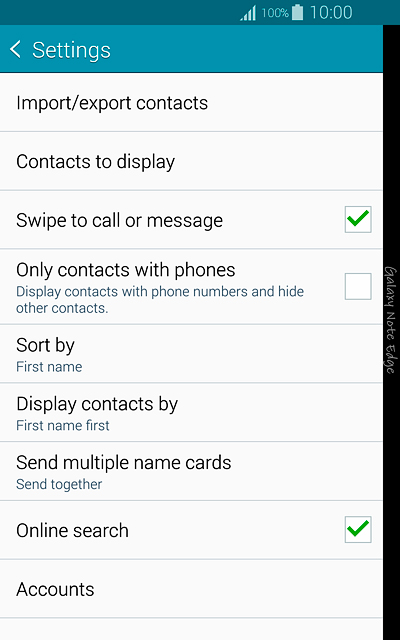 Press Import/export contacts.