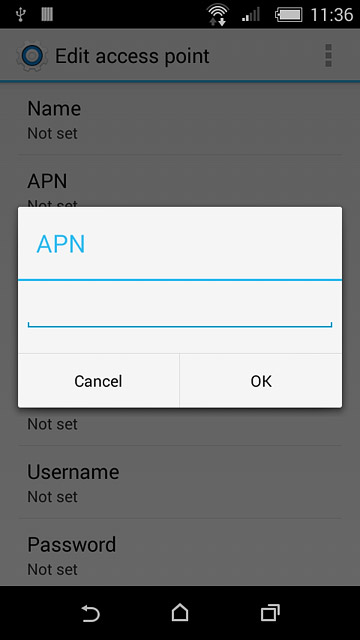 Key in live.vodafone.com and press OK.