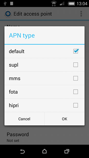 Press the field next to 