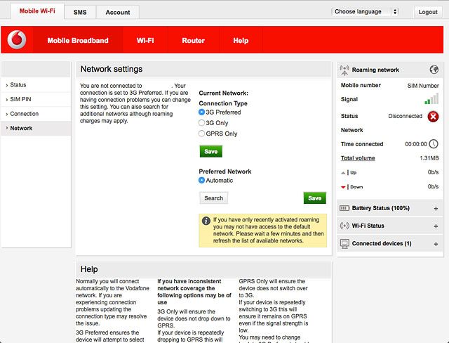 Highlight one of the following options:3G Preferred