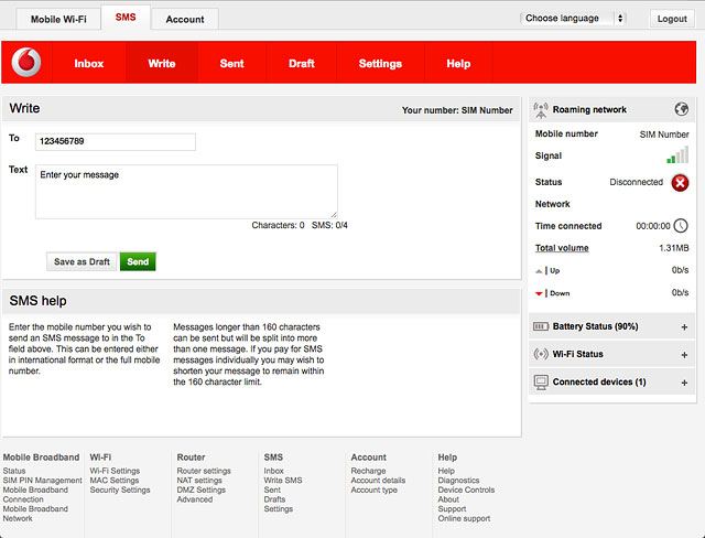Click Enter your message and write the text message.