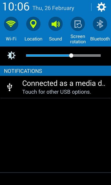 Slide your finger down the display starting from the top edge of your phone.Press the settings icon.