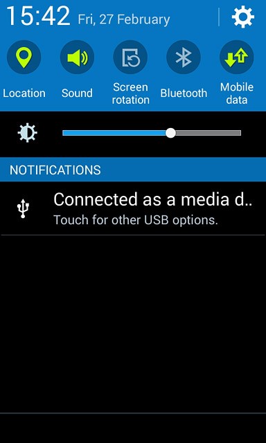 Slide two fingers down the display starting from the top edge of your phone.Press Mobile data to turn the function on or off.