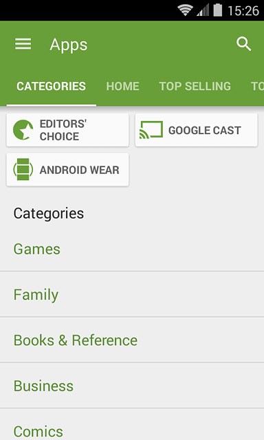 Press CATEGORIES.Go to the required category.