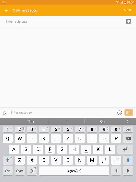You can select a number of settings when keying in text.The following steps show you how to change writing language, turn on word suggestion and write text.The following steps require that you're writing text and that the keypad is visible.