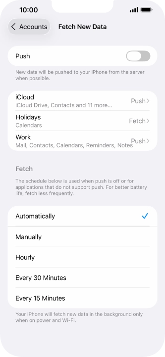 If you turn off the function, press the required setting.