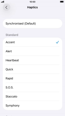 Press the required setting to turn on the function.