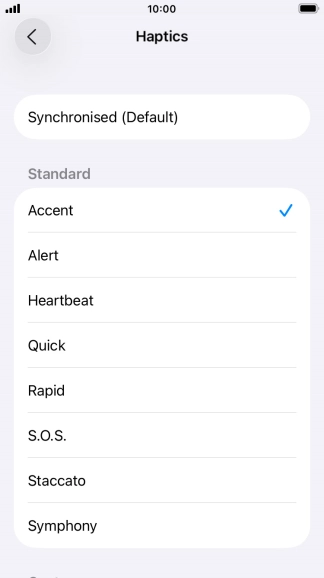 Press the required setting to turn on the function.