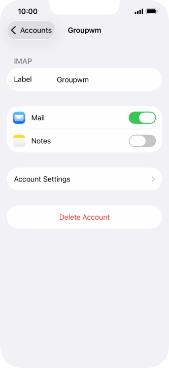 Press Account Settings.