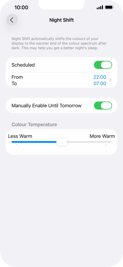 Press and drag the indicator below 
