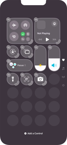 Press Add a Control and follow the instructions on the screen to add the required function to Control Centre.