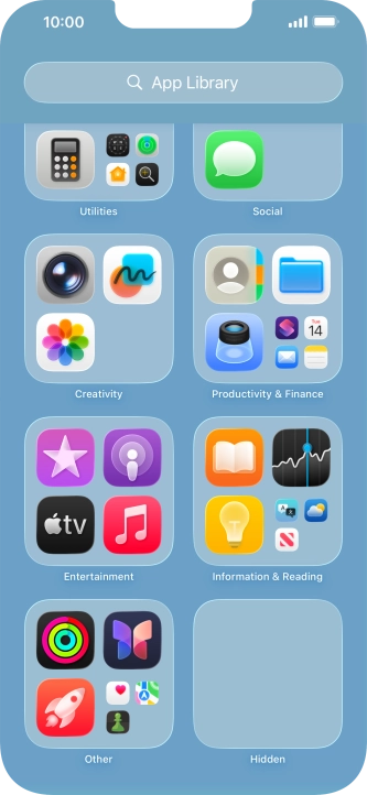The app is now placed in the Hidden folder in the App Library.