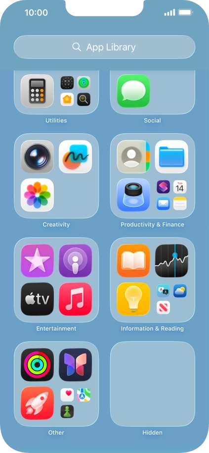 The app is now placed in the Hidden folder in the App Library.