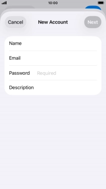Press Password and key in the password for your email account.