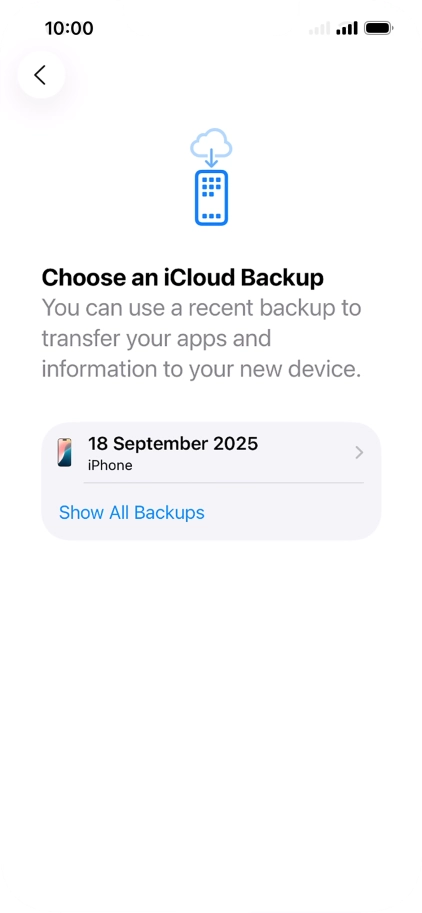 Press the required backup and your phone restores the content of the selected backup. Subsequently, follow the instructions on the screen to set up your phone and prepare it for use.