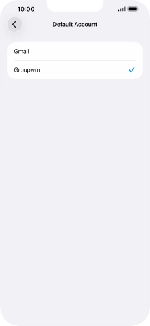 Press the required email account to select the email account as your default account.