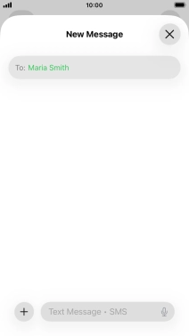 Press the text input field and write the text for your text message.