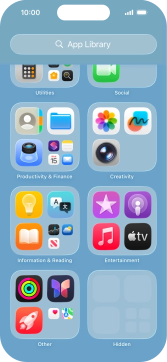 The app is now placed in the Hidden folder in the App Library.