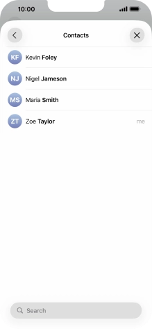 Press the required contact.