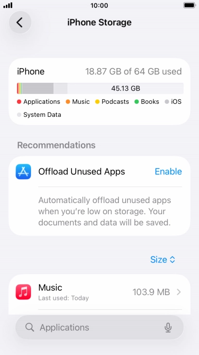 Press the required app.