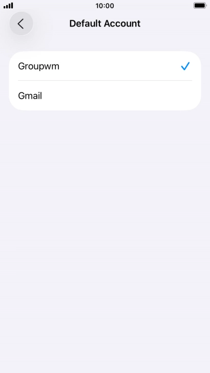 Press the required email account to select the email account as your default account.