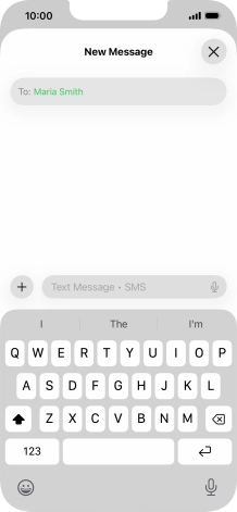 Press the microphone icon and say the required text.