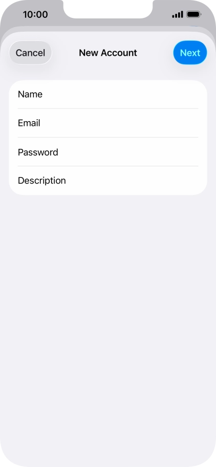 Press Description and key in the required name.