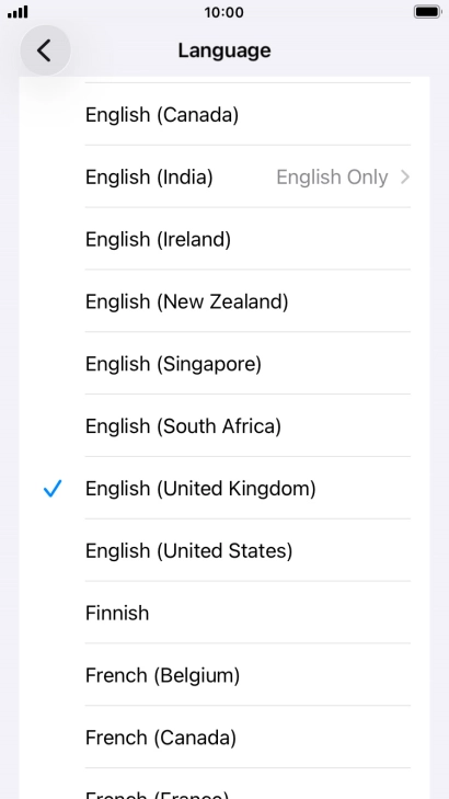 Press the required language.