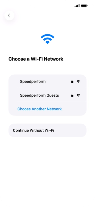 Press the required Wi-Fi network.