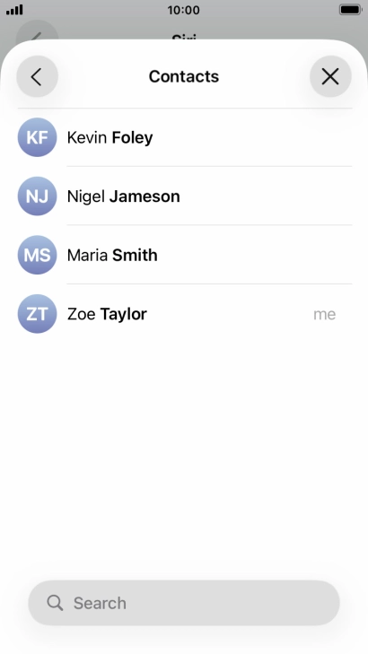 Press the required contact.