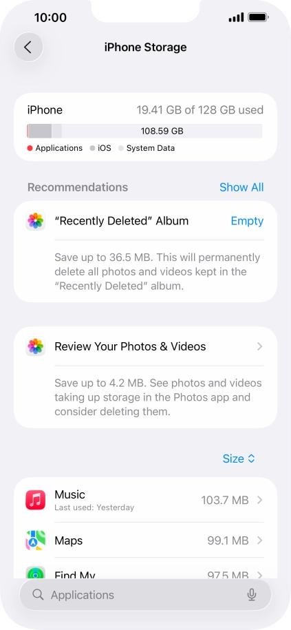 Press the required app.