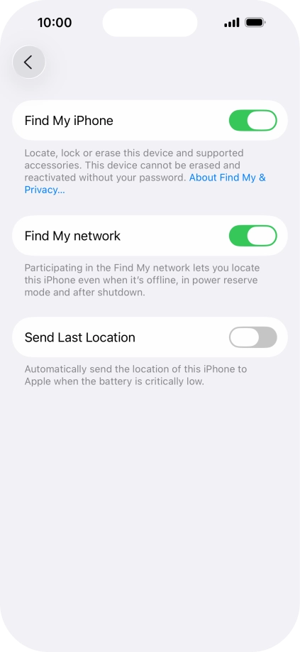 Press the indicator next to 