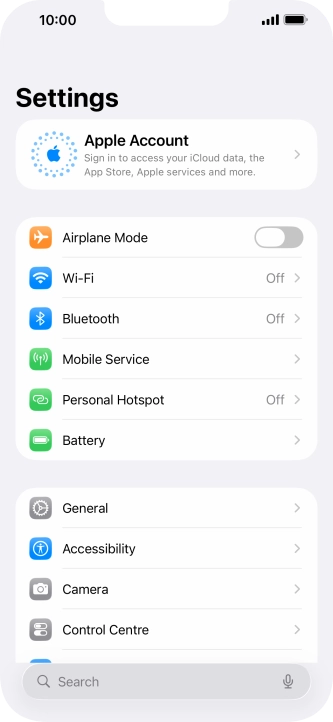 Press Apple Account.