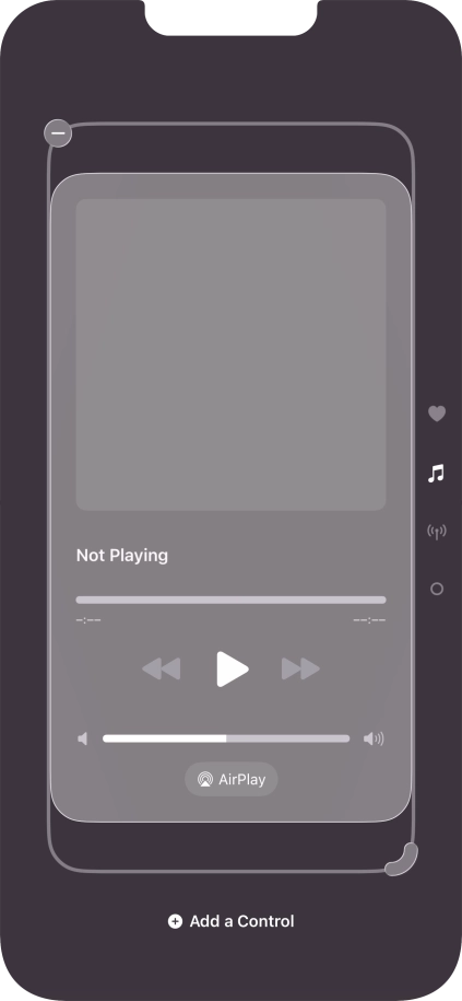 Press the remove icon on the required Control Centre page to remove it from Control Centre.