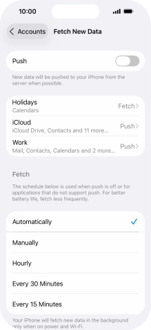 If you turn off the function, press the required setting.