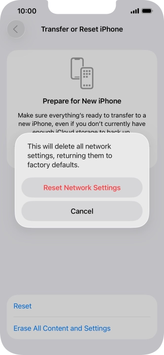 Press Reset Network Settings.