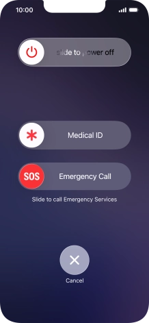 Press and drag the power off icon right.