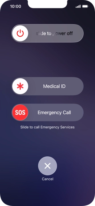 Press and drag the power off icon right.