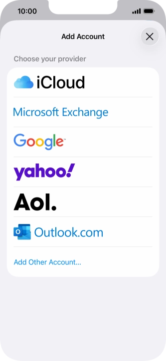 Press Microsoft Exchange.