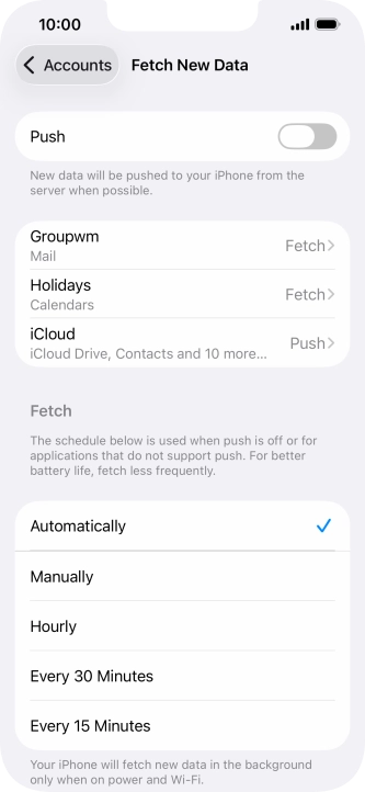 If you turn off the function, press the required setting.