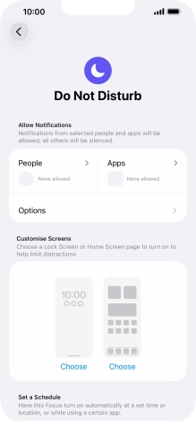 Press People and follow the instructions on the screen to select which contacts you would like to receive calls and notifications from when Do Not Disturb is turned on.