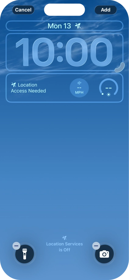 To customise the way the lock screen date is displayed, press the date widget and follow the instructions on the screen to select the required widget display mode.